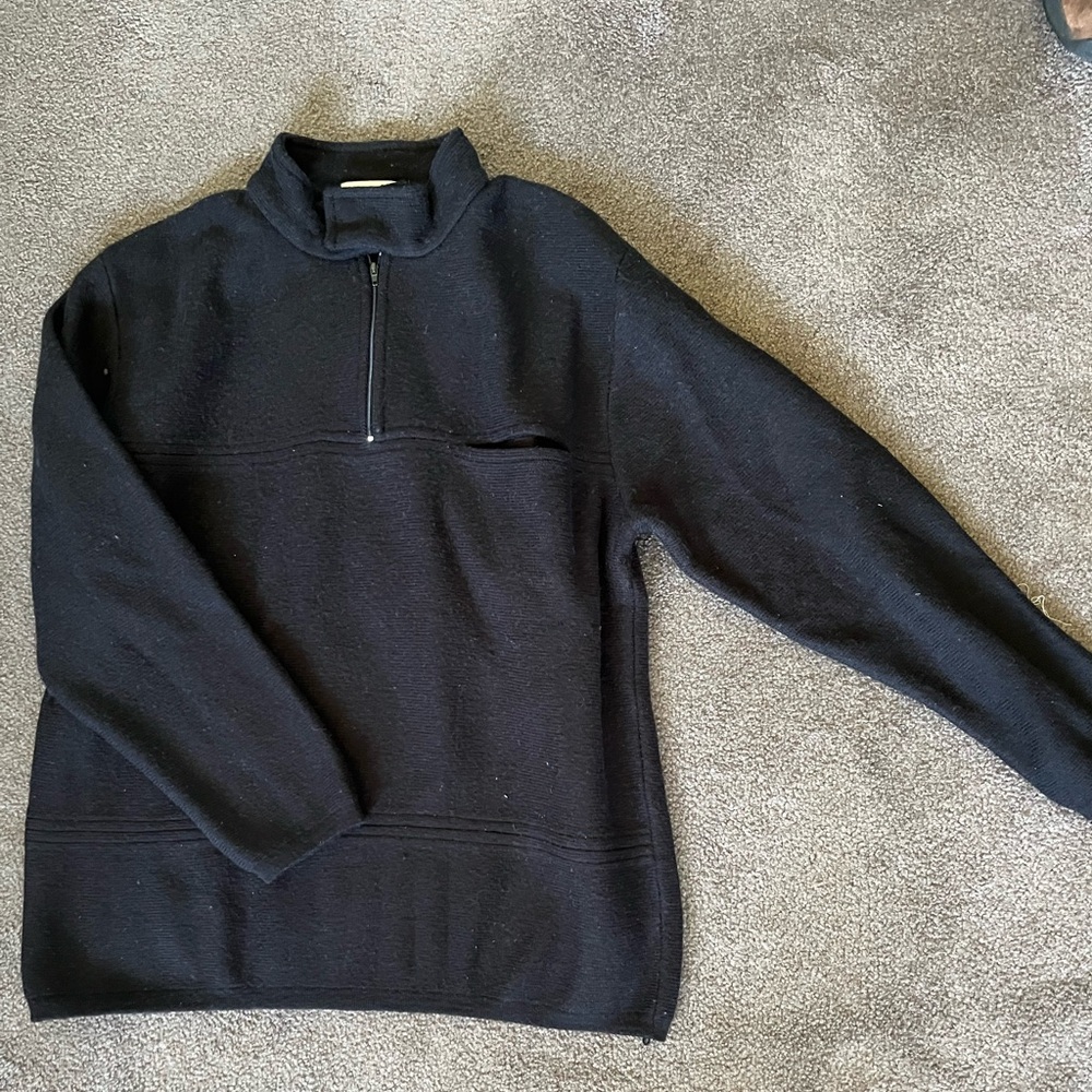 Belvedere Mens Wool acrylic sweater, black size large